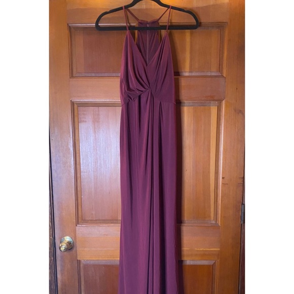 Draper V-neck Maroon Bridesmaid’s Dress - Picture 1 of 6